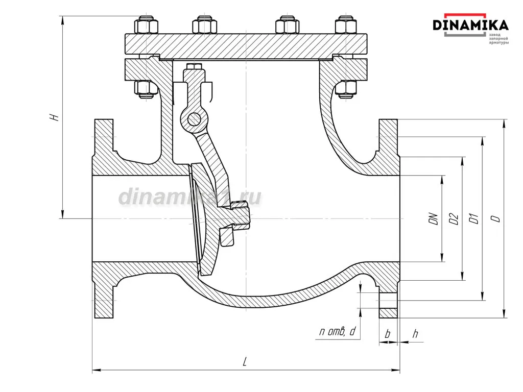 Обратный клапан 19нж76нж Ду50 фланцевый